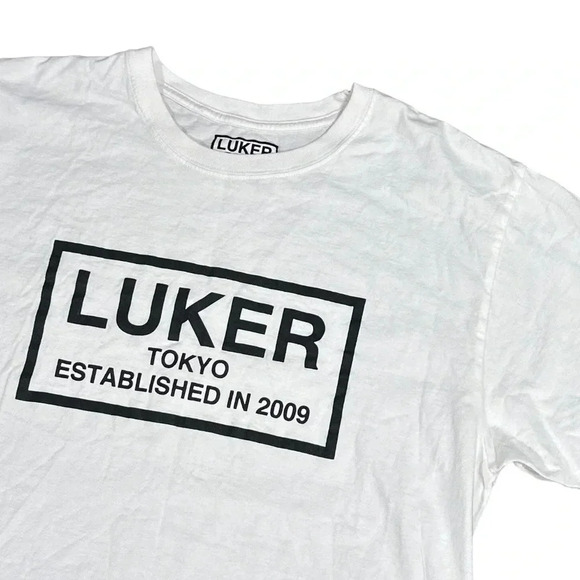 Luker by Neighborhood Japan Tokyo Big Logo  White T Shirt Mens Medium - Picture 3 of 7